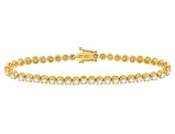 14K Yellow Gold Tennis Bracelet with Diamonds 4.00 Carats (ctw H-I,  I2-I3) 
